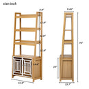 Modern Furniture Style 2 IN 1 Pet Friendly Dog Crate Ladder Bookcase in Ancient Oak MDF and Steel