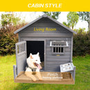 Large dog house, long 44.2' x wide 44.6' x high 44.6' Solid wood asphalt roof dog house with large terrace for large dogs, weatherproof large dog house ,Small wooden doors that can be locked