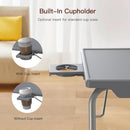 Gray Adjustable TV Tray Table For Bed And Sofa With 6 Height 3 Tilt
