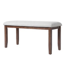 6-Piece Extendable Dining Table Set, 60–78 in. Wood Table with Removable Leaf, 4 Upholstered Chairs and Bench, Cherry Finish