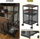 Rolling File Cart With Sliding Drawer For A4 Files