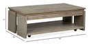 Conrad - Rectangular Lift Top Storage Cocktail Table With Casters - Stone Harbor Gray