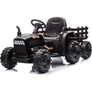 Ride on Tractor with Trailer,24V Battery Powered Electric Tractor Toy, 200wx2motor 1.86-4.97MPH/Remote Control,electric car for kids,Three speed adjustable,USB,MP3, Bluetooth,LED light, safety belt