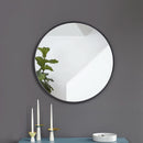 Round Rubber Wall Mirror 37 Inch Diameter With Protective Rubber Frame