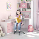 Kids Desk Chair Pink Height Adjustable Lumbar Support