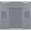 Twin Size House Loft Bed With Ladder and Wardrobe-Grey