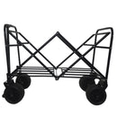 360° Rotating Rear Wheel Heavy-Duty Folding Wagon – Multi-Use Garden Cart with All-Terrain Wheels, Design for Camping, Beach, Picnic & Outdoor, Beige