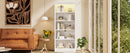 83.4' Tall Wood Bookcase with light strip,5-Tier Decor Bookshelves with Adjustable Shelves,Storage Organizer for CDs/Books,Free Standing Storage Shelves for Living Room,Home Office,White