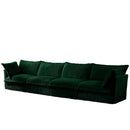 Slipcovered Long Sofa, 4 Seater Sofa with Removable Cover, Extra Deep Couch for Living Room, Corduroy Fabric Cloud Like Comfy Sofa Couch, Green Corduroy Fabric