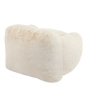 Auch Indoor Armchair Style Bean Bag with Beige Faux-Fur and Adaptive Foam, 40 x 38 x 25.5 inches