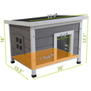 Cat House Waterproof Feral Kitty Shelter Outdoor Indoor Rabbit Hutch for Bunnies,Cats,Dogs and Other Small Animals,Asphalt Roof