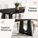 70.9 Inch Black Contemporary Rectangular Dining Table Seats 6 To 8