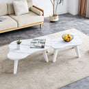 Modern minimalist wood color table top. Solid wood legs, cloud shape to give you a new experience, computer desk. The game table. Suitable for dining and living rooms.