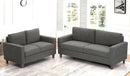 Miles 2 Piece Couch And Loveseat Set With Reversible Pillows Grey