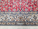 Persian Nain Rug 8x12, Red and Ivory, Signed
