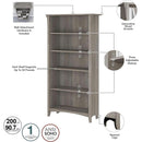 Salinas 63 Inch High Bookcase Driftwood Gray Modern