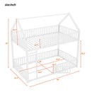 Metal House Bunk Bed With Fence And Door