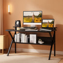 Compact Computer Desk With Monitor Stand 27.5 Inch Black