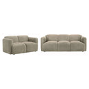 Dorset 2-piece Upholstered Round Track Arm Sofa Set Brown