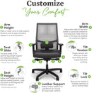 Ignition 2.0 Reactiv Ergonomic Office Chair With Lumbar Support Blue
