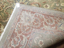 Vintage Indo Mahal Area Rug 9x12, Wool Hand-Knotted Laurel Green & Auburn Indian Carpet, 9 x 12 Floral Carpet, Living Room Rug
