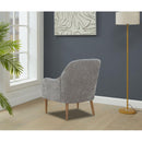 Chenille Armchair, Modern Style Accent Chair with Wood Legs, Comfy Design for Living Room, Bedroom, Office, Gray