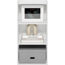 Luder Three Tier Open Shelf Bookcase Bright White Finish