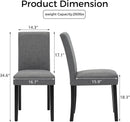Gray Modern Fabric Upholstered Dining Chairs Set Of 4