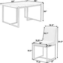TOPMAX Modern Dining Table Set for 6 Faux Marble Kitchen Table Set with 6 Upholstered Dining Chairs, 7-Piece, White+Golden