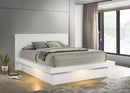 Jessica Wood Queen LED Panel Bed Snow White