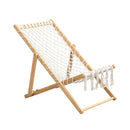 Natural Bamboo Weaving Chair Set with Handwoven Rope for Patio and Living Spaces