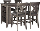 Caitbrook Rustic Counter Height Dining Table With Storage
