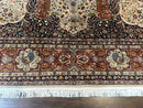 Wonderful Pak Persian Rug 9x12, Very Fine 260 KPSI, Floral Peacocks, Handmade Vintage Wool Rug
