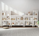 Open Cube Low Bookcase 3 Tier Freestanding White Bookshelf