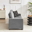 83.86'Snowfleece Fabric sofa,Modern Compressed Couch,3-Seater Sofa, Furniture for Living Room,Bedroom,office ,Gray