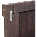 Outdoor Kitchen Island, Rolling Bar Cart & Storage Cabinet, Farmhouse Solid Wood Outdoor Grill Table with Stainless Steel Top, Spice Rack, Towel Rack for Kitchen & Barbecue, Dark Brown