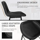 24 Inch Modern Bucket Bar Stool Set Of 3 With Back And Footrest In Faux Leather Black