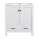 Bathroom Vanity With Single Sink, Combo Cabinet Undermount Sink, Bathroom Storage Cabinet With Two Doors And A Drawer, Soft Closing, Multifunctional Storage, Solid Wood Frame