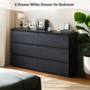 6 Drawer Black Dresser, Modern Bedroom Dresser with Spacious Countertop, Wood Storage Cabinet with Concealed Handles & 6 Deep Drawers for Bedroom, Living Room, Entryway, 15.7' D x 47.2' W x 30.9' H