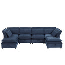 U_Style Double-Layer Cushion Modern Large U-Shaped Modular Sofa, Freely Combinable 6-Seater with Storage Function, Convertible to Sofa Bed, Perfect for Living Rooms, Offices, and Apartments