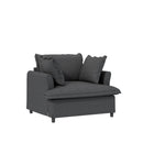 Modular Chenille Sectional Couch Sofa Set with Upholstered 3 Seater and 2 Armchairs in Gray