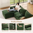 Green 108 Inch DeluxePlus Cloud Sleeper Sectional Sofa