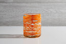 Mexican Handblown Glasses - Orange Swirl Set of 4