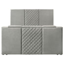 Tara 61-inch Upholstered Eastern King Panel TV Bed Grey