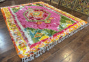 Colorful Shag Rug 8x10, Fuchsia and Multicolor