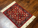 Small Pak Persian Handmade Wool Rug 1.7 x 2, Red
