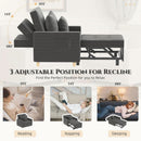 36 Inch Convertible Sleeper Chair GreyTexturedFabric
