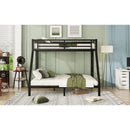 Metal Twin XL over Queen Bunk Bed for Teens and Adults,Space-Saving/Noise Reduced/No Box Spring Needed,Black