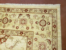 Oushak Rug 10x14 Neutral Colors Handmade Peshawar Wool Carpet Oatmeal Beige