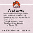 Chevron Flamingos |Drink Coaster Set